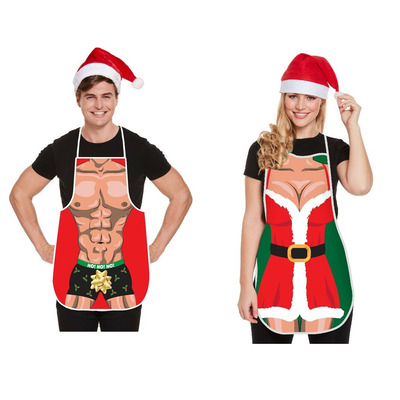 His & Hers Mens Womens Sexy Christmas Kitchen Cooking Apron - His & Hers Apron (BOTH)