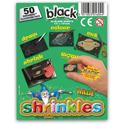 Pack Of 50 Sheets Black Shrinkle’s 13cm X 10cm Classroom Pack
