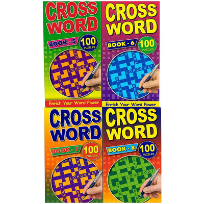 Set of Four Crossword Puzzle Books with 100 Puzzles Each - 4115