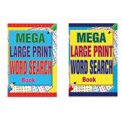 Set Of 2 Mega Large Print A4 Word Search Books