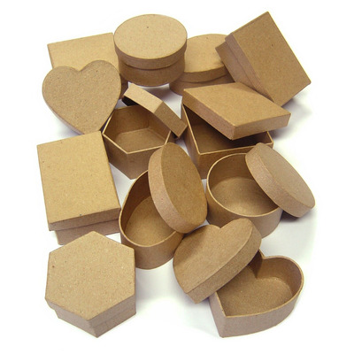Pack of TWELVE Assorted Paper Mache Cardboard Boxes