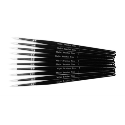 Pack of TEN Synthetic Sable Artist Paint Brushes - Size 2
