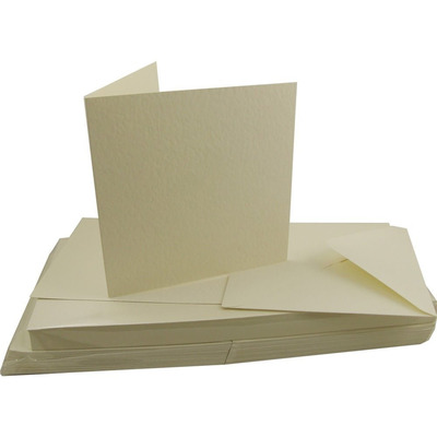 6"x 6" Ivory Hammered Blank Cards Wedding Invitations & Envelopes