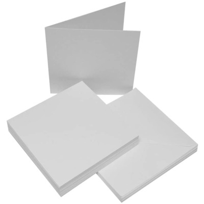 7"x7" White Blank Pre-Folded Greetings Cards & Envelopes