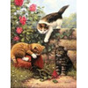 A4 Painting By Numbers Kit - Kittens At Play Pjs52