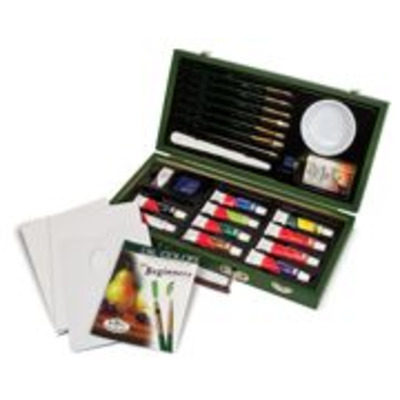 Beginners Artist Oil Paint And Brush Set- Guide Book In Box Oil3000