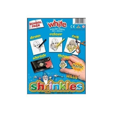 Large White Shrinkie Sheets Shrink Art Shrinkles Pack of 6 Sheets