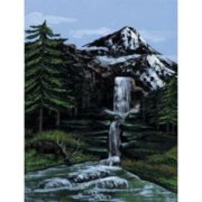 A4 Painting By Numbers Kit - Mountain Waterfall Pcs1