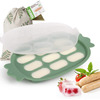 Image of Haakaa Silicone Nibble Tray with Lid (Colour: Green)