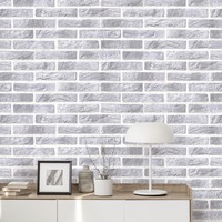 Image of Duplex Brick Wallpaper Light Grey and White Erismann 430310