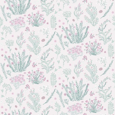 My Kingdom Wild Meadow Pink & Green Wallpaper Muriva A90603