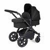 Image of Ickle Bubba Stomp Luxe All in One i-Size Travel System with ISOFIX Base (Frame: Black, Fabric Colour: Midnight, Handle Bars: Black)