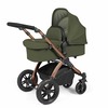 Image of Ickle Bubba Stomp Luxe All in One i-Size Travel System with ISOFIX Base (Frame: Bronze, Fabric Colour: Woodland, Handle Bars: Black)