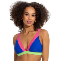 Image of Pour Moi Palm Springs Colour Block Non-Wired Bikini Top