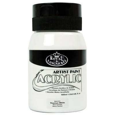 500ml Royal Langnickel Essentials Acrylic Paints - Choose Colours - 500ML TITANIUM WHITE