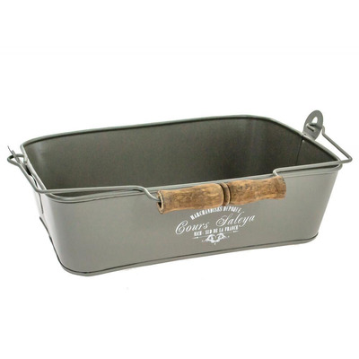 30cm Vintage French Country Design Metal Seed Potting Tray - GREY