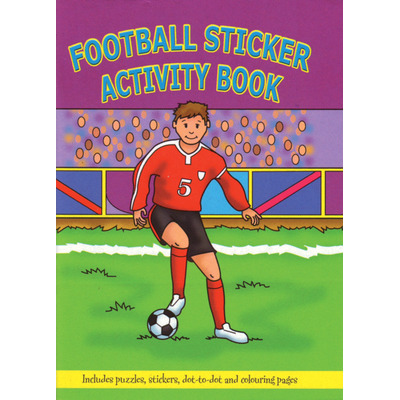 Boys Girls 36 Page Mini A6 Sticker Puzzle Colouring Activity Books - Football - 1