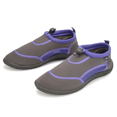 Mens Womans Child Adult Pool Beach Water Aqua Shoes Trainers - Grey & Purple - Junior Size UK 3/EU 36