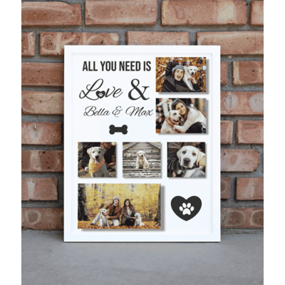 All You Need Is Love - Dog Photo Collage Frame Gift