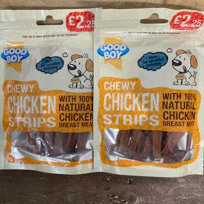 3x Good Boy Chewy Chicken Strips Dog Treats (3x70g)