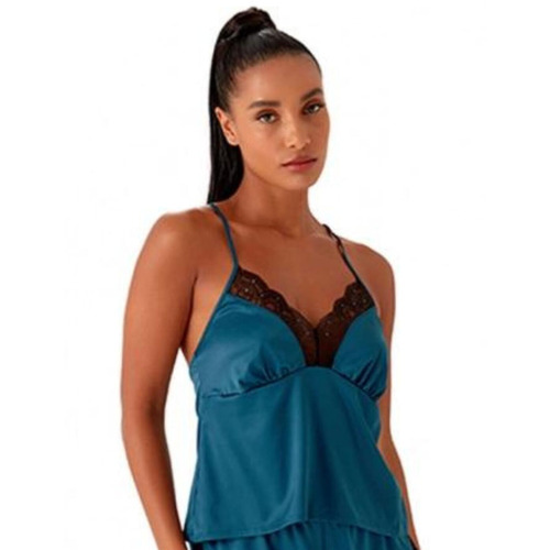 Gossard VIP Confession Cami Top - Black/Teal