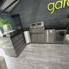 Ex Display Draco Grills 4 Burner Stainless Steel Outdoor Kitchen with Single Fridge Unit and Sink Unit