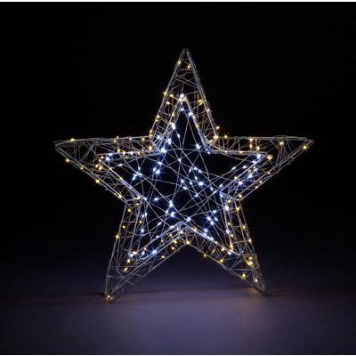 55cm 3D Christmas Iron Star with 240 Warm & Ice White Twinkling LEDs