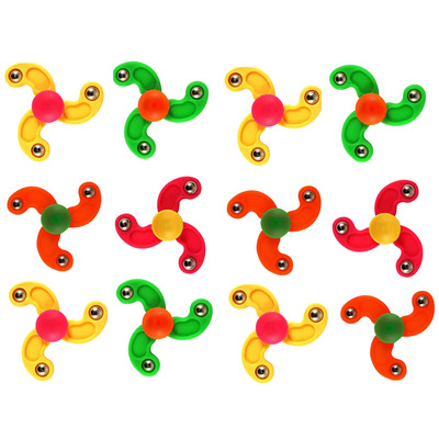 12 x Mini Finger Spinners Kids Party Bag Fillers Pinata Toys Assorted Colours