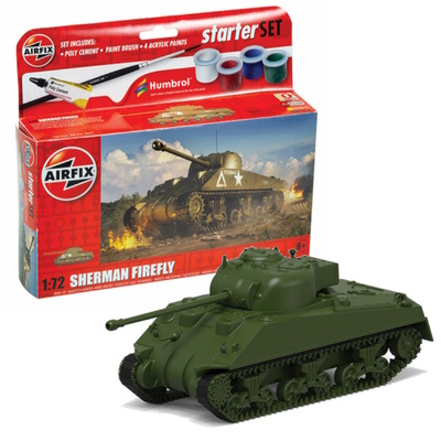 Airfix 1:72 Sherman Firefly Tank Model Starter Set With Paints