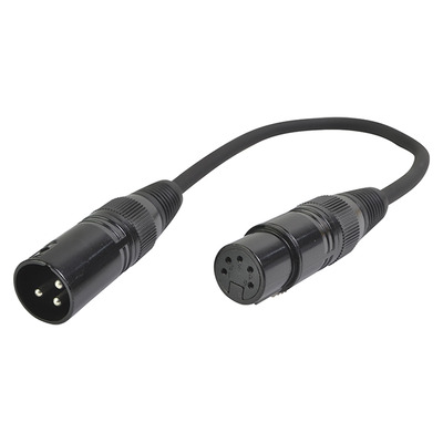 DMX Adaptor Lead 5 Pin XLR Female to 3 Pin XLR Male 20cm