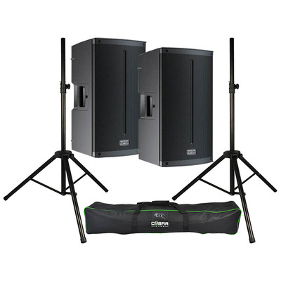 FBT X-lite112A  Active Speaker System, Set of Two with Stands & Covers 3000W