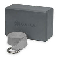 Image of Gaiam Ankle And Yoga Strap Set - Gray