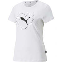 Image of Puma Womens Valentine's Day Graphic T-Shirt - White
