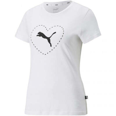 Puma Womens Valentine’s Day Graphic T-Shirt - White