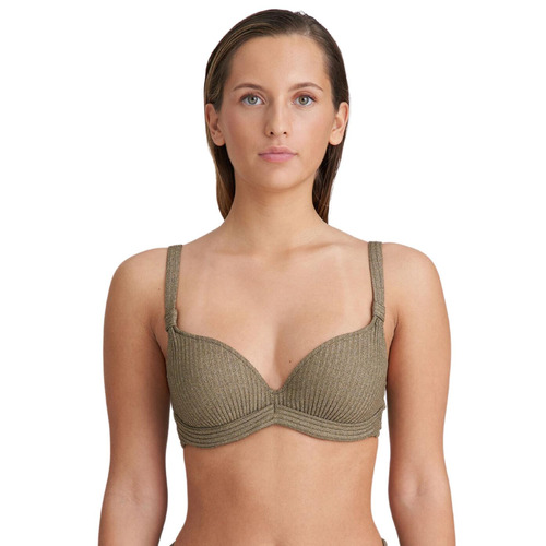 Marie Jo Tinjis Padded Plunge Bikini Top - Golden Olive