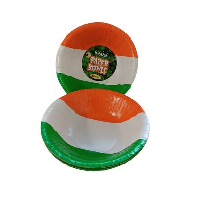 Irish Ireland Flag 6" St Patricks Day Paper Food Snack Bowls - FOUR PACKS
