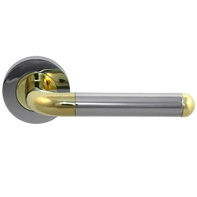 Excel Orbit Dual Finish Polished Chrome & Polished Brass Door Handles - 3630 (sold in pairs) POLISHED CHROME & POLISHED BRASS DUAL FINISH