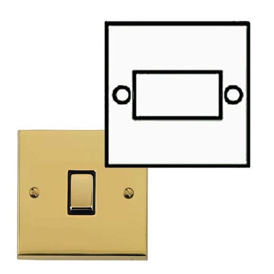 M Marcus Electrical Victorian Raised Plate Fan Isolating Switches, Polished Brass Finish, Black Or White Inset Trims - R01.8990 POLISHED BRASS - BLACK INSET TRIM