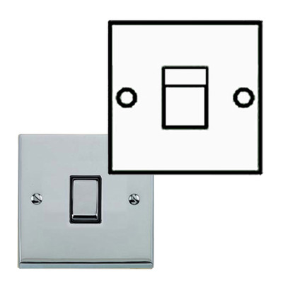 M Marcus Electrical Victorian Raised Plate 1 Gang Telephone & Data Sockets, Polished Chrome Finish, Black Or White Inset Trims - R02.866/867 POLISHED CHROME - SECONDARY LINE, BLACK INSET TRIM