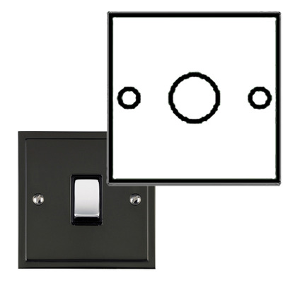 M Marcus Electrical Elite Stepped Plate 1 Gang Dimmer Switch, Black Nickel & Polished Chrome, 250 Watts OR 400 Watts - S06.971 BLACK NICKEL - 250 WATTS