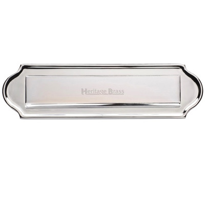 Heritage Brass Gravity Flap Letter Plate (280mm x 80mm), Polished Chrome - V843-PC POLISHED CHROME - 280mm x 80mm