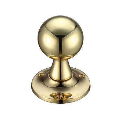 Zoo Hardware Fulton & Bray Ball Mortice Door Knobs, Polished Brass - FB502 (sold in pairs) POLISHED BRASS