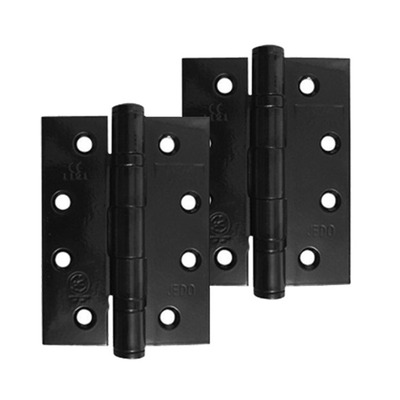 Frelan Hardware 4 Inch Fire Rated Stainless Steel Ball Bearing Hinges, Black Gloss Finish - J9500BL (sold in pairs) 4 INCH BLACK GLOSS FINISH