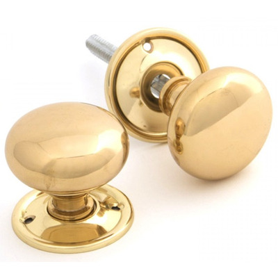 From The Anvil Mushroom Small (49mm) Mortice/Rim Knob Set, Polished Brass - 83564 (sold in pairs) POLISHED BRASS