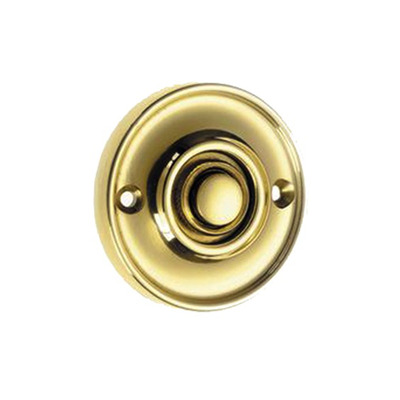 Croft Architectural Round Bell Push, Various Finishes Available* - 1913 POLISHED BRASS