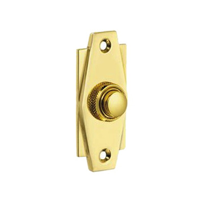 Croft Architectural Art Deco Bell Push, Various Finishes Available* - 7015 POLISHED BRASS