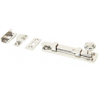 From The Anvil Universal Door Bolt (4" OR 6"), Polished Nickel - 83611 POLISHED NICKEL - 4"