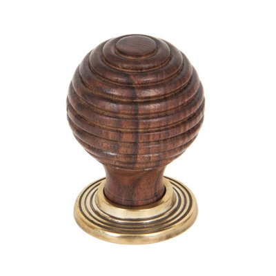 From The Anvil Beehive Cabinet Knob (35mm Or 38mm), Rosewood And Antique Brass - 83875 ROSEWOOD AND ANTIQUE BRASS - 35mm