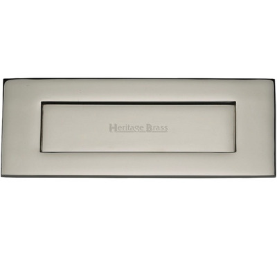 Heritage Brass Letter Plate (Various Sizes), Polished Nickel - V850 203-PNF  (A) LETTER PLATE 8 x 3" POLISHED NICKEL