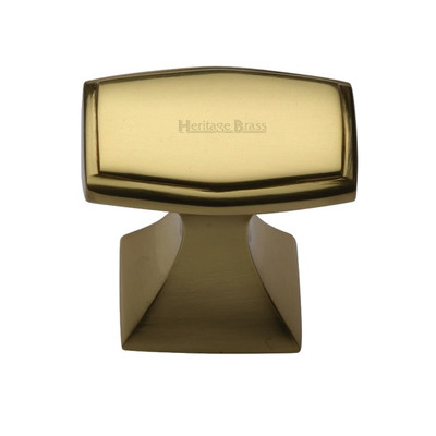 Heritage Brass Art Deco Design Cabinet Knob, Polished Brass - C0333 32-PB  POLISHED BRASS - 32mm